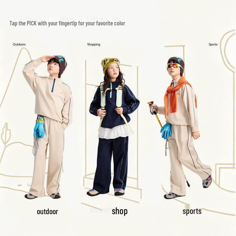 EBAER Kids' Half-Zip Sweatshirt & Pants Set