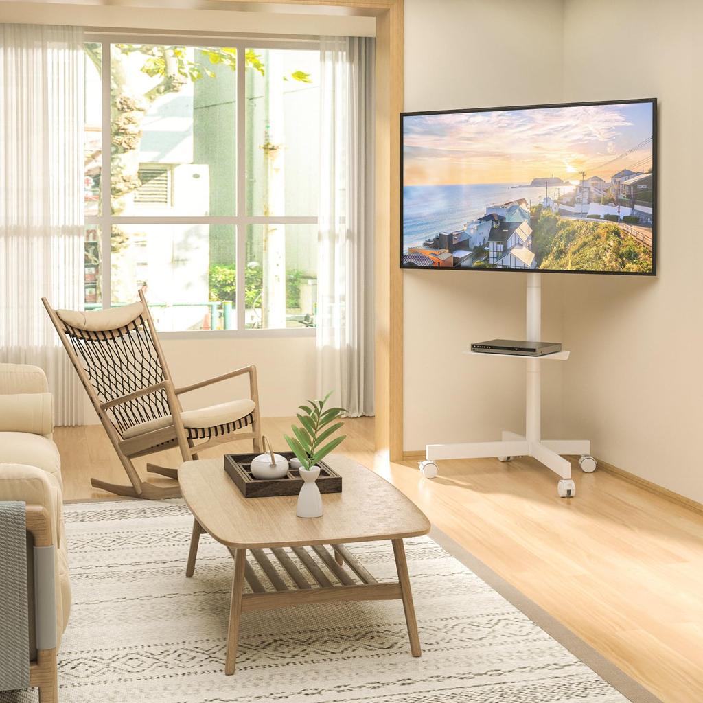 TV Stand with TV High TV Stand Vertical TV VESA Up To 40x40 Load Capacity 40 for Home Office White 1 Casters, Stand, Type/low Type, 23-55 Inches,