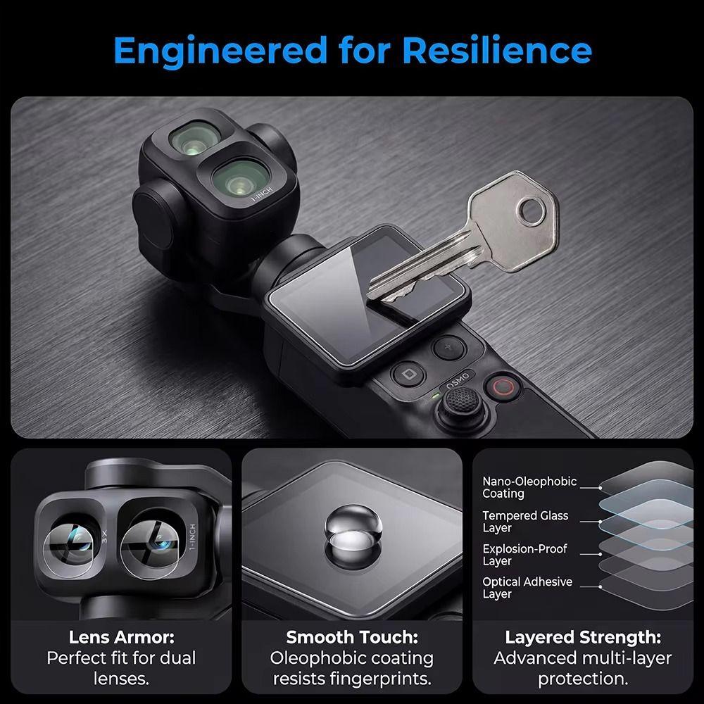 Gehärtete Glaslinsenfolien HD Schutzfolien für DJI Osmo Pocket 4P Gimbal Kamera Zubehör