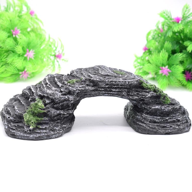 Turtle Sun Terrace & Climbing Platform - Resin Stone Bridge for Fish Tank Landscaping
