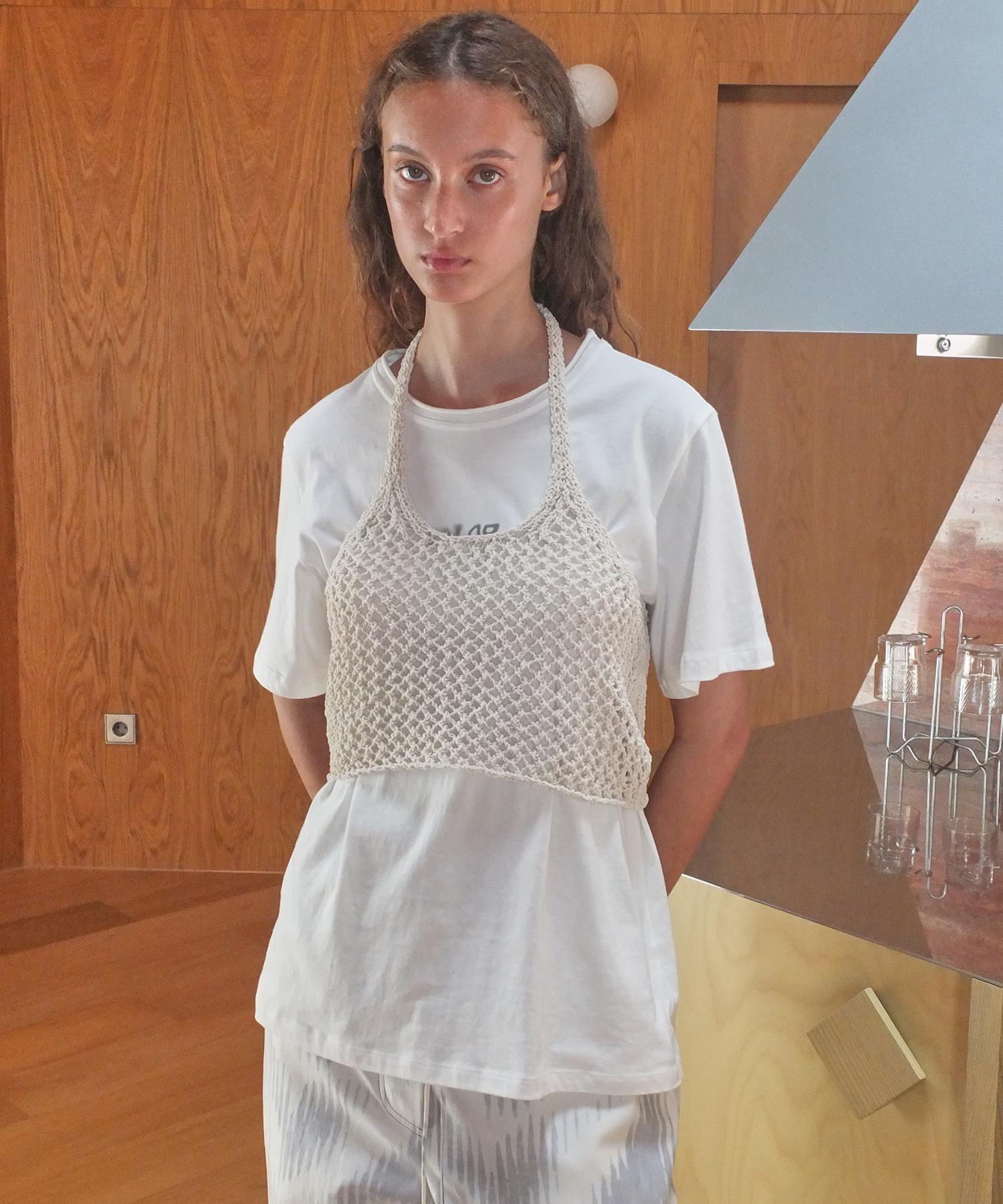 Enor Halter Crochet Knit - Oatmeal Ivory/M