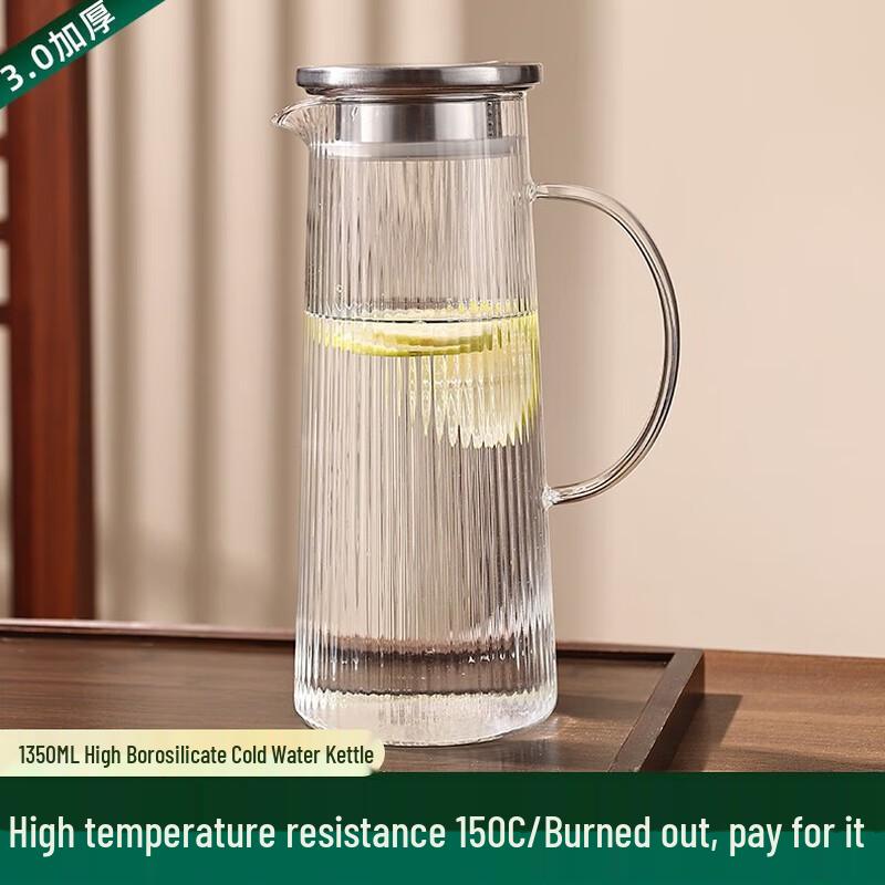Large Capacity Heat-Resistant Glass Water Pitcher