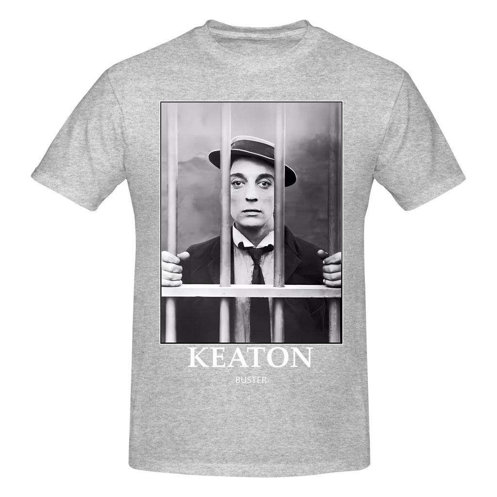 Buster Keaton Cops Bw D20 Casual Tshirt Light Minimalism Highdefinition Printing Cotton Tee