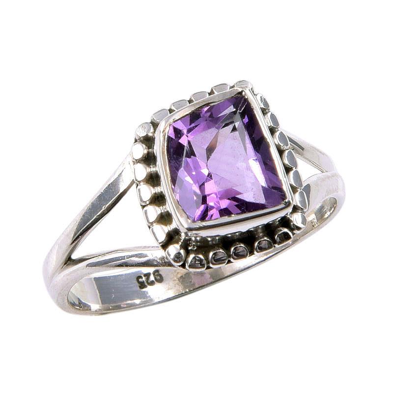 Natural Pink Amethyst Gemstone 925 Solid Sterling Silver Jewelry Ring S.9.5 O3b73