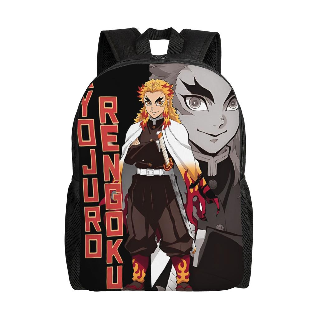 Demon Slayered Backpack Anime Characters Boy Polyester University Backpacks Print Streetwear School Bags Rucksack