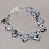 Natural Snowflake Obsidian Necklace 18" Adjustable Chain Heart Gemstone Jewelry