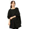 [ON NISHIKI] Women's Apron, Water-Repellent Nylon Material, Stylish and Cute, Easy To Wear, Water-Repellent Apron, Ribbed Sleeves, with Pockets (Black