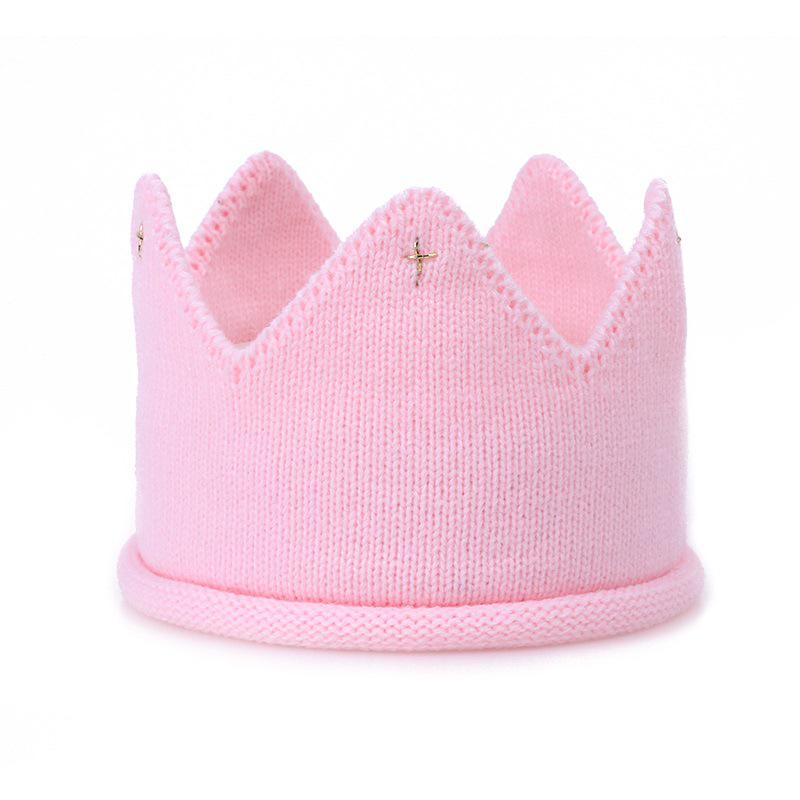 Unisex Candy Color Crown Knitted Hat and Headband for All Ages