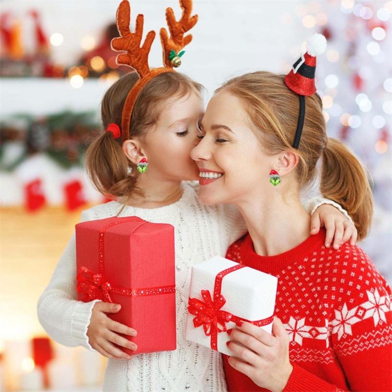 Grüne Monster Hängeohrringe Weihnachtsmotiv Ohranhänger Handform Trendiger Ohrschmuck Ornament für den täglichen Gebrauch