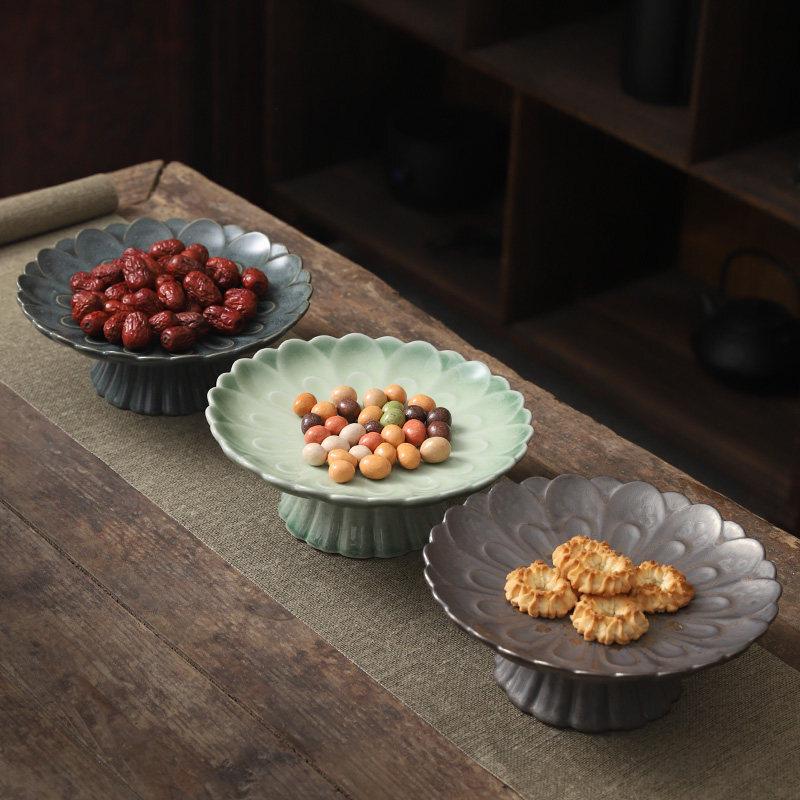 Retro Ceramic High-Footed Fruit Dessert Plate