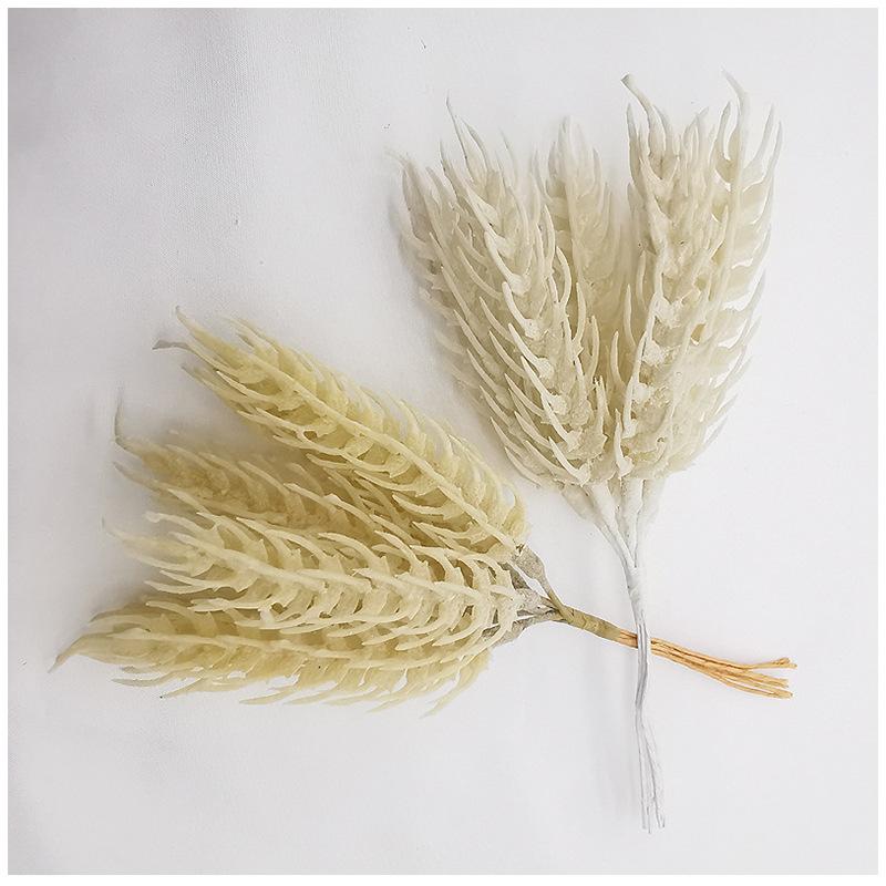 3Pcs Simulation Flower DIY Headdress Accessories Succulent Flocking Iron Leaves Pine Branches for Outdoor Patio Garden Wedding