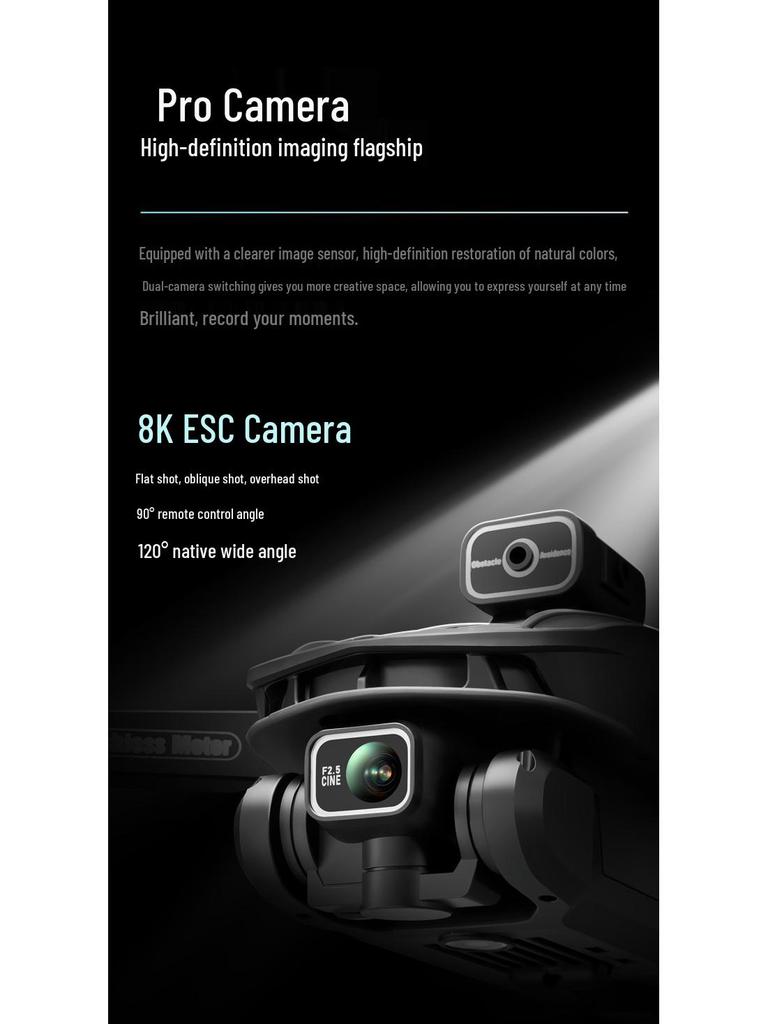 V168 Long-Endurance 8K HD Drone with GPS, One-Key Return, Brushless Motors, Four-Axis Remote Control UAV.