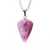 Natural Stone Crystal Cut Tapered Hexagonal Pillar Bullet Head Pendulum Necklace Pendant N631