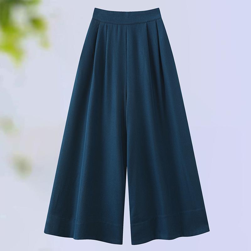 Chinese Style Slimming High-Waisted Wide-Leg Pants