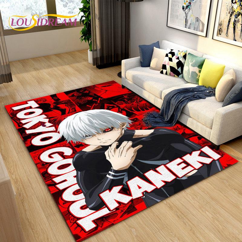 Tokyo Ghoul Japan Anime Cartoon Area Rug,Carpet Rug for Living Room Bedroom Sofa Doormat Decoration, Kid Play Non-slip Floor Mat