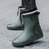 Fashion New Rain Boots Man Boots Fashion Ankle Boots Round Toe Plarform Boots Outdoor Non-slip Slip on PVC Rain Shoes Men Fishing Boots