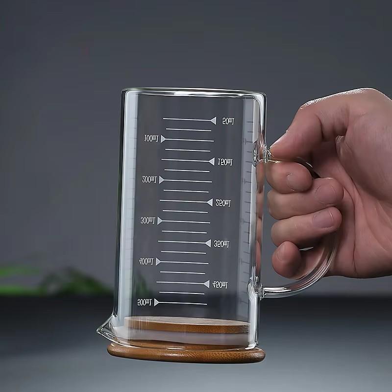 250/350/500/1000ml Glass Measuring Cup with Lid Heat-resistant with Scales Laboratory Beaker Handle Measuring Mug