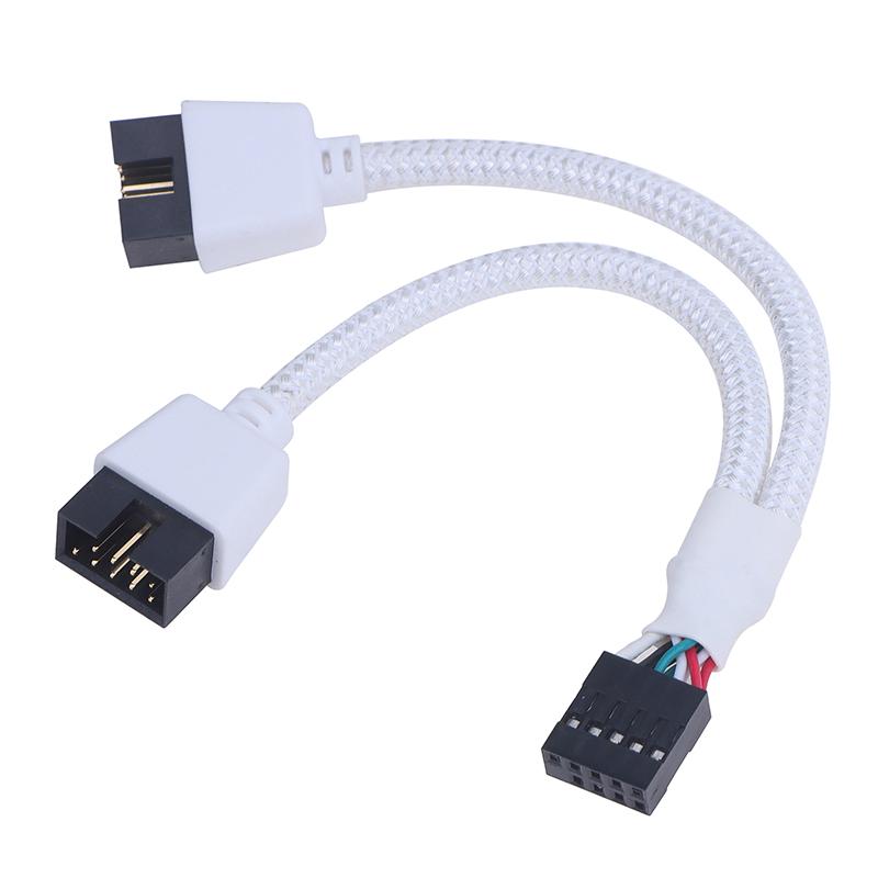 Audio HD prodlužovací kabel pro PC Diy 15cm počítač Základní deska USB prodlužovací kabel 9pin 1 samice na 2 samec Y rozbočovač