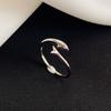 ANENJERY Strieborný prsteň Dolphin Open Ring Jednoduchý dizajn Fishtail Prsteň pre dámske párty šperky