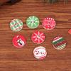 100Pcs/Pack 15MM Christmas Painted Tree Snowflake Snowman Wooden Buttons Holiday Decoration Red Green Wooden Buttons
