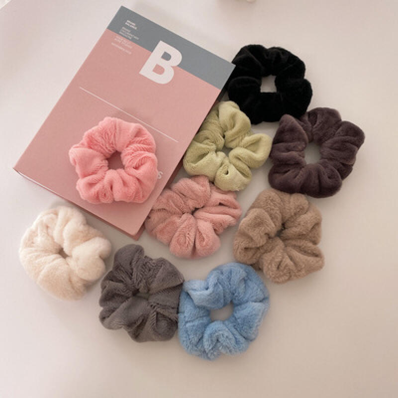 Пушистая резинка для волос резинка для волос из меха норки скраunchie 9 цветов dark gray