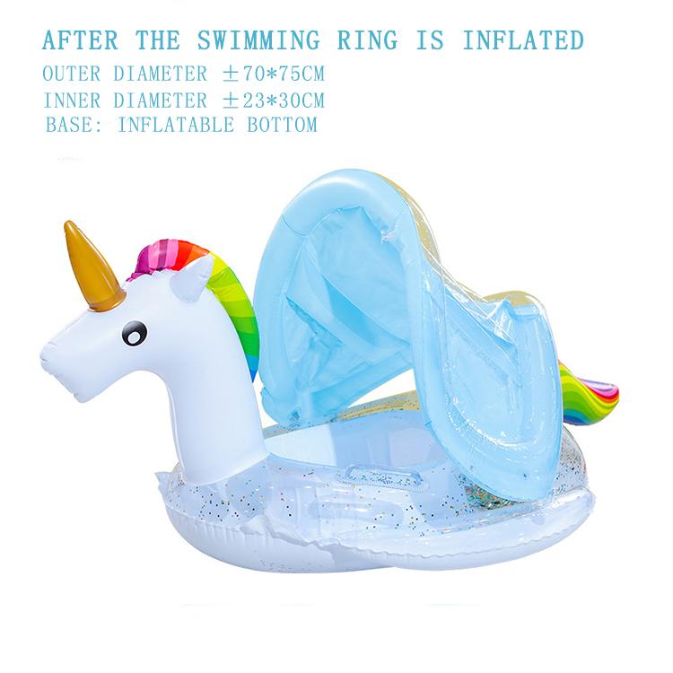 Flamingo yüzme simidi şişme şamandıra koltuk Güneşlik ile Çocuk Yüzme Daire Aksesuarları Parti Plaj Havuzu Oyuncakları