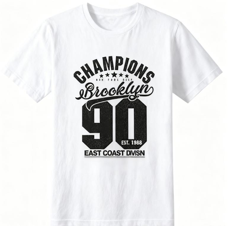 Brooklyn 90 Champions Vintage T-Shirt EST 1988 East Coast Division Retro Sport Baumwollhemd Streetwear Oberteil