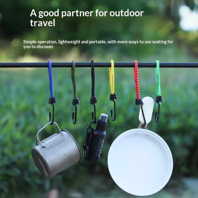 Strong 5pcs Elastic Rope Hook for Tents Versatile Outdoor Use for Camping and Adventure