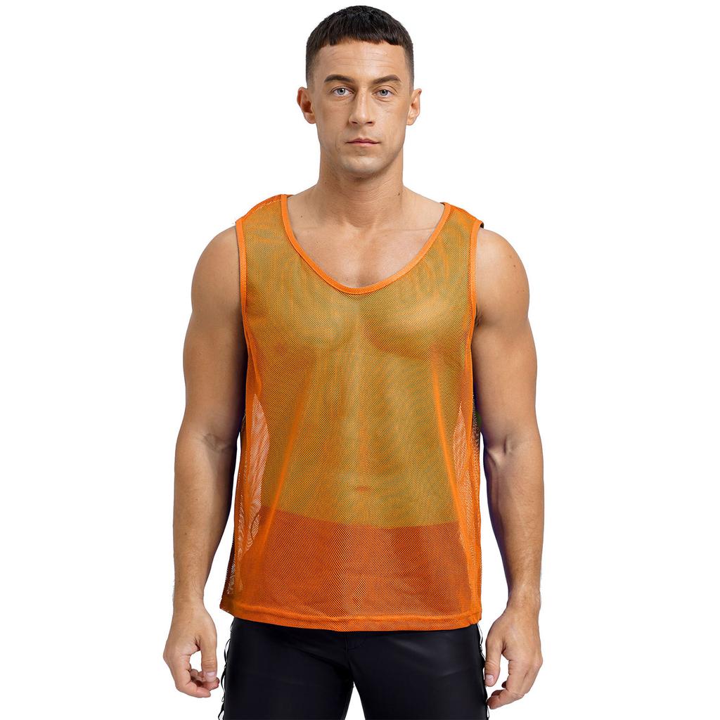 Gilet d'entraînement en maille ajourée pour homme Sport d'équipe Col rond Sans manches Débardeur Musculation Clubwear Tenue de plage