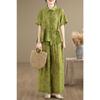 DIMANAF 2026 Plus Size Summer Pants Suits Women Sets Suits Loose Tops Shirts Long Pants Loose Casual Print Clothing