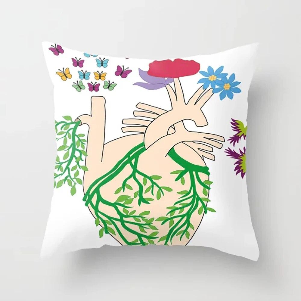 Heimdekoration Kissenbezug Schlafzimmer Wohnzimmer Ölgemälde Blumenmuster Gedruckt