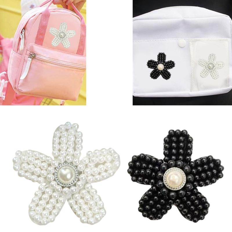10 Pcs Handmade Sewing Patches Imitation Pearls Flower Patches for Clothing Jeans Hat Bag Lovely Decorative Patches