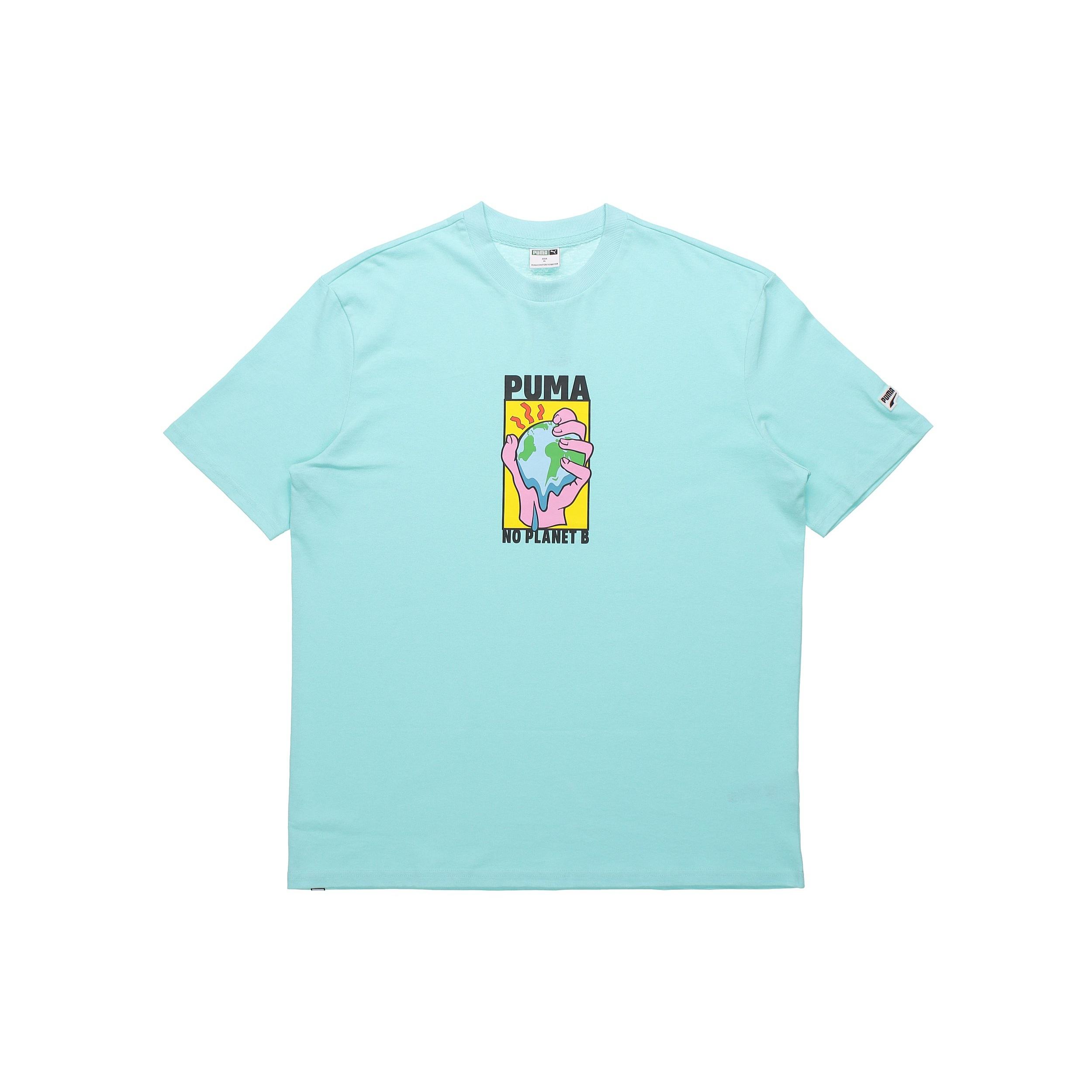 PUMA Environmental Friendly Subject Printing Short Sleeve Blue Men s 599181-33