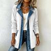Women's Casual Denim Patchwork Jacket for Daily Wear