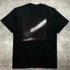 T-shirt Estiva 2025 Calda Nera Girocollo Maniche Corte Cotone 200g con Stampe Termoadesive a Tema Luce e Ombra Top