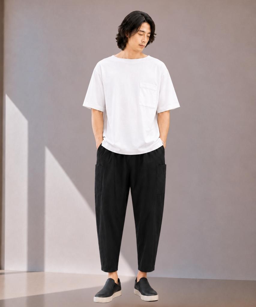 CUSTOMUS Men'S Nylon Spandex Cool Touch Length Baggy Balloon Pants Cxs26Mwpt604 Bla