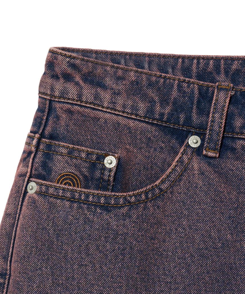 Brown Bless Hinder Post Wide Denim Pants - Purple