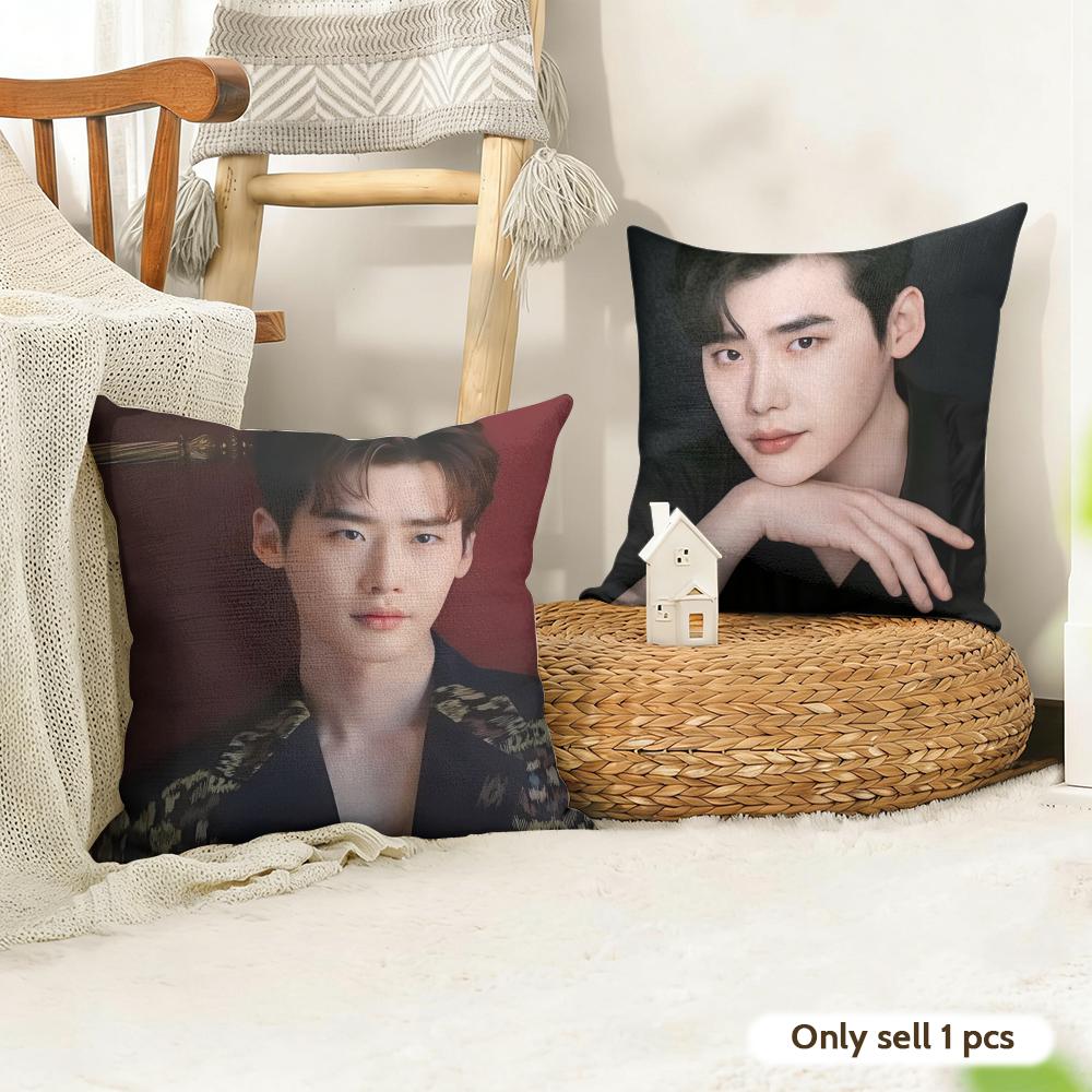 LLee JJong Suk Cushion Cover Natural Linen Organic Fabric DoubleSided Printing Couch Pillow Covers Home Decor
