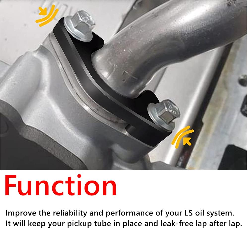 Billet Aluminum Oil Pump Pickup Tube Brace Girdle Brace Hold Down For GEN III IV LS1 LS2 LS3 LS6 Corvette Trans Black FP-1046