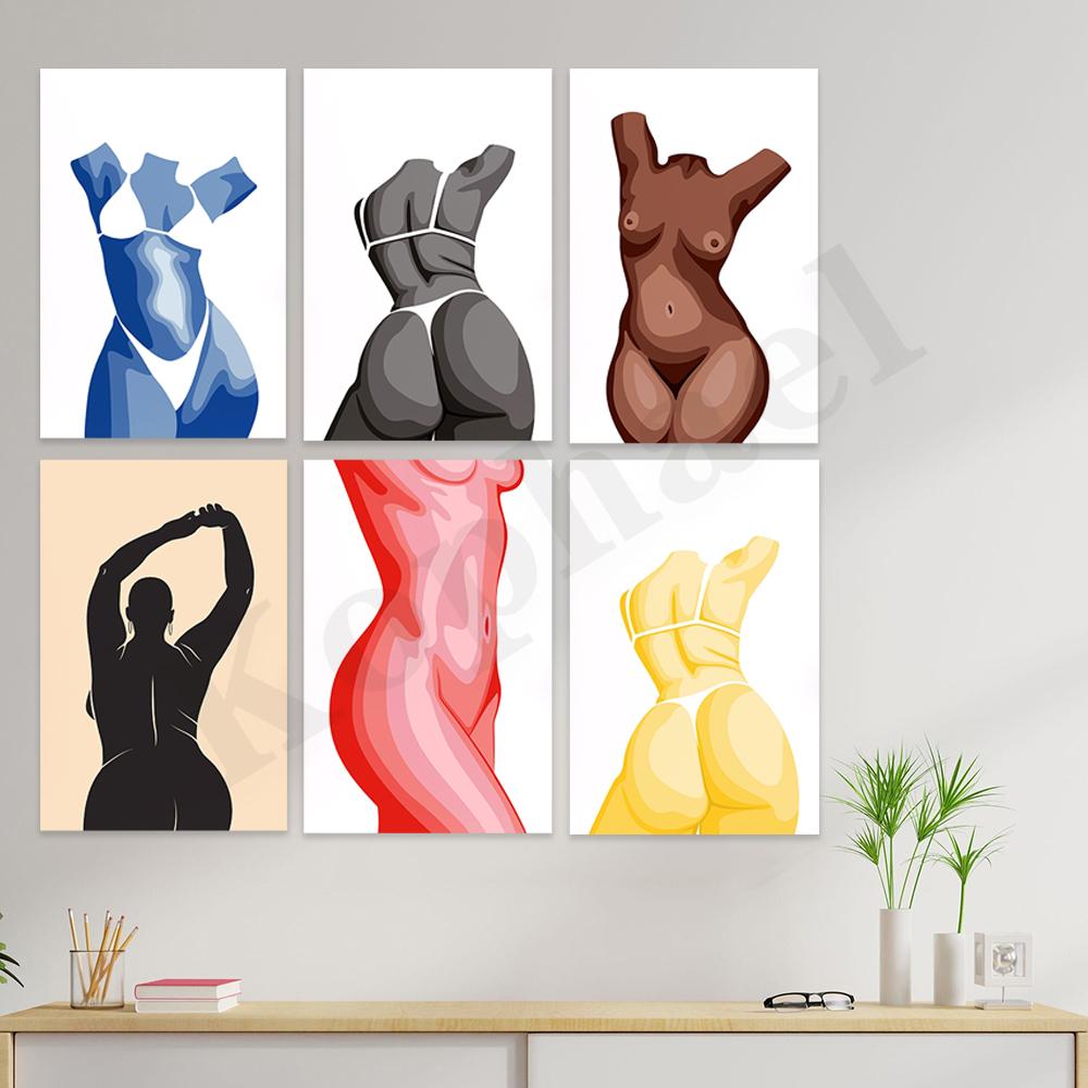 

Абстрактные женские линии человеческого тела. Современное пышное рисование. Подарок для друзей. Минималистский постер для украшения стен дома