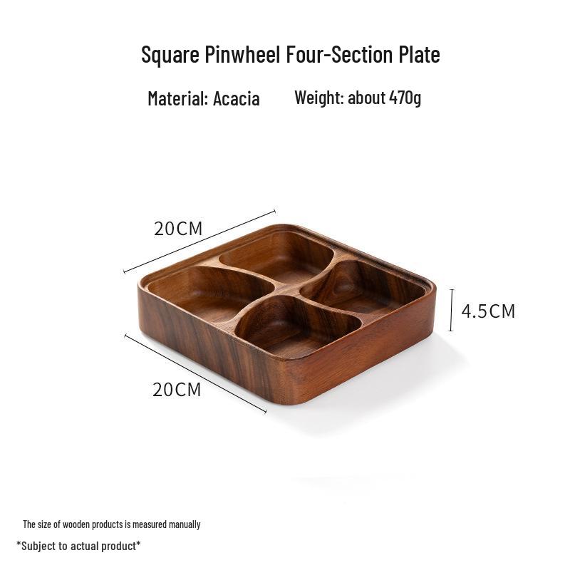 Solid Walnut Wooden Fruit & Salad Bowl - Round Plate for Dining & Household Use