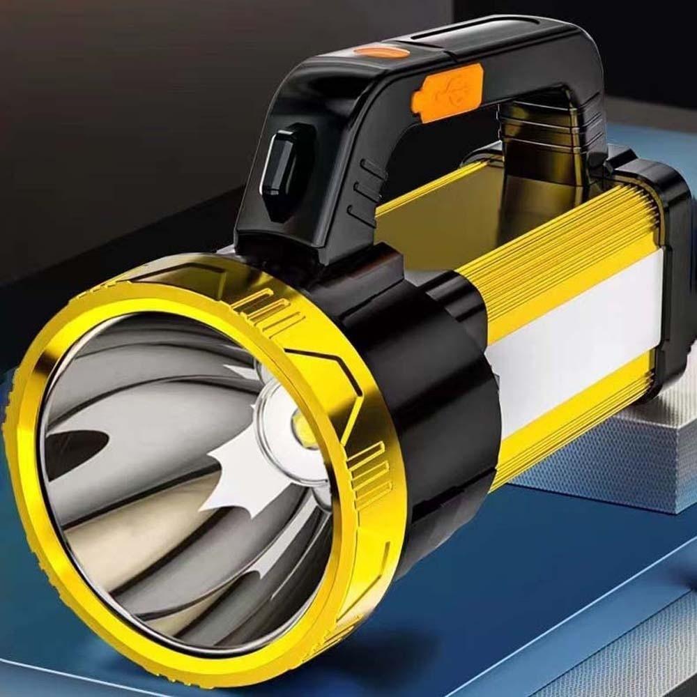 Dimmable Camping Searchlight with Side Lights Powerful Handheld Lantern Handheld Spotlight  Hiking