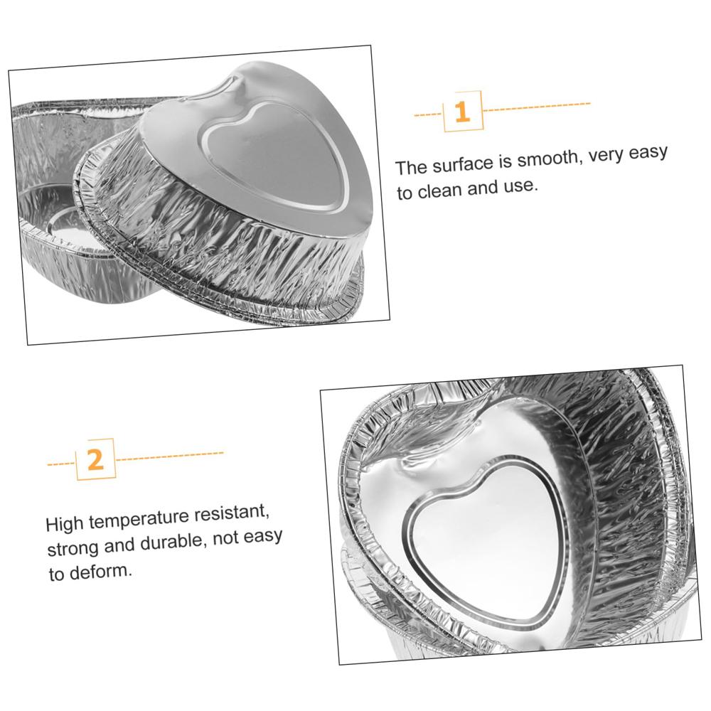 Disposable Valentine's Day Cake Pan Mold Heart Shaped Muffin Pan with Lid Heart Food Packing Box Pudding Cup Mousse Cupcake Mold