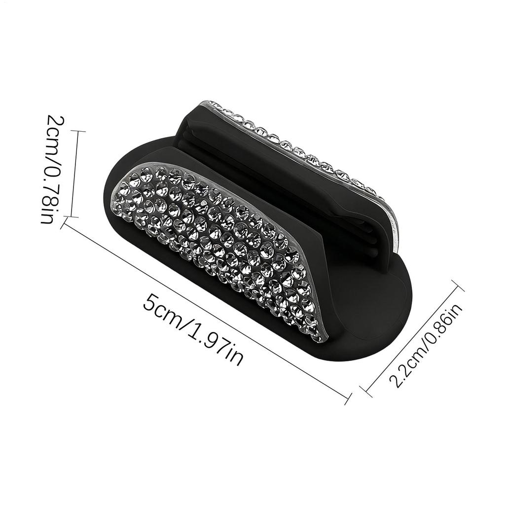 Lip Balm Holder for Car Silicone Non-Slip Adhesive Rhinestone Stand Upright Car Lipstick Holder for Girl Women Vehicles Visor