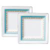Square Plates (Pair) 19cm Humming Blue, Microwave Safe, Fine Porcelain, P5340A/1645