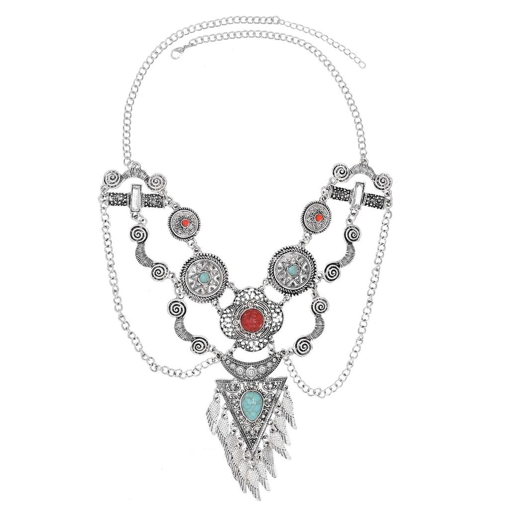 Alloy Coin Personalized Retro Collarbone Multi-layer Necklace, European and American Exaggerated National Style Necklace