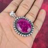 Ruby Gemstone Jewelry, 925 Solid Sterling Silver Jewelry, Beautiful Brand New Pendant Jewelry, Silver Chain Pendant For Wedding Gift