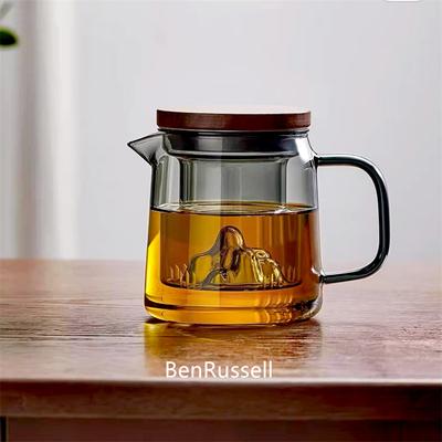 450ml Teekanne aus Borosilikatglas mit Bergpanorama-Filter Tee-Wasser-Trennung Brüh-Teekanne Kungfu-Teezubereiter Teegeschirr