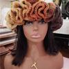 Handmade Knit Bucket Hat for Woman Weaving Ruffled Brim Bucket Hat Adult Teens Winter Cycling Fisherman Hat