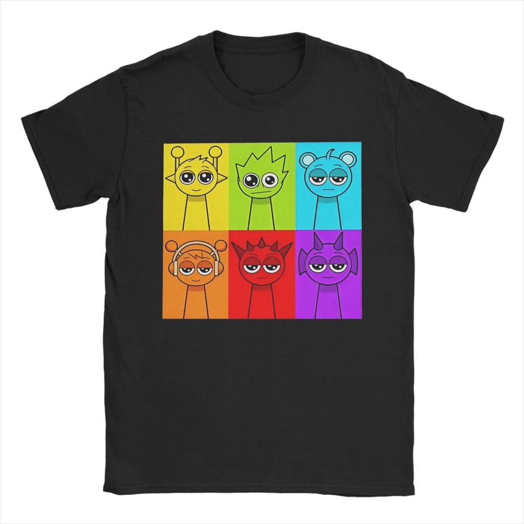 Novelty Sprunki TShirt Unisex Unisex Round Neck Pure Cotton T Shirts Short Sleeve Tee Shirt Adult Clothes